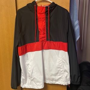 Forever 21 Men’s Red/White/Black Windbreaker